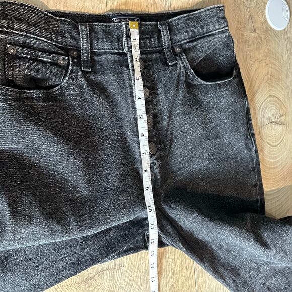 Abercrombie & Fitch LONG Ultra High Rise Straight Button Fly Jeans Black 27 4 - Picture 7 of 8